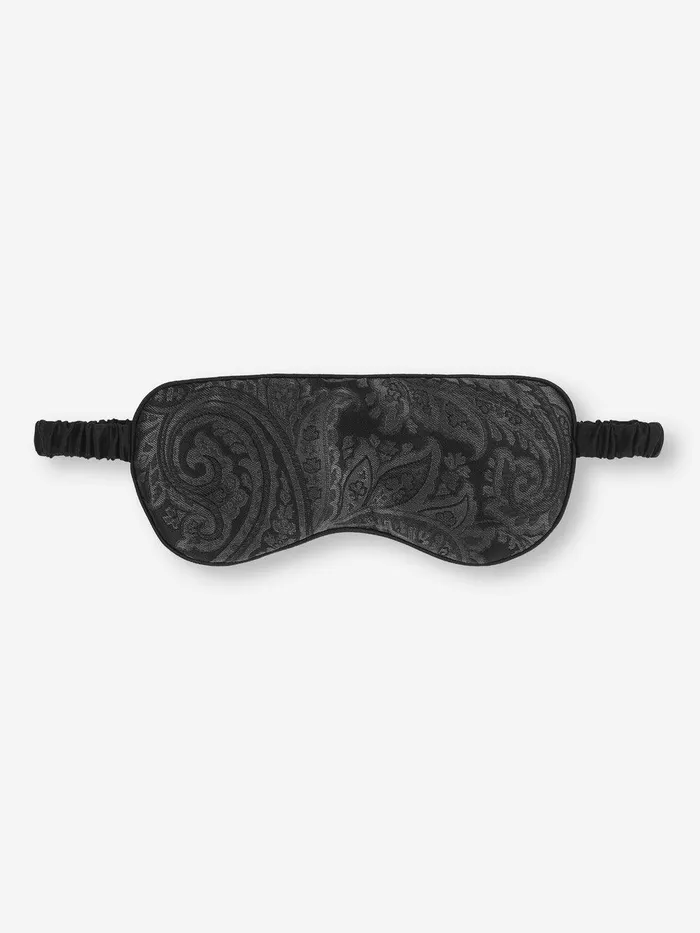 Derek Rose Eye Mask Verona 67 Silk Satin Black MenWomen Eye Masks