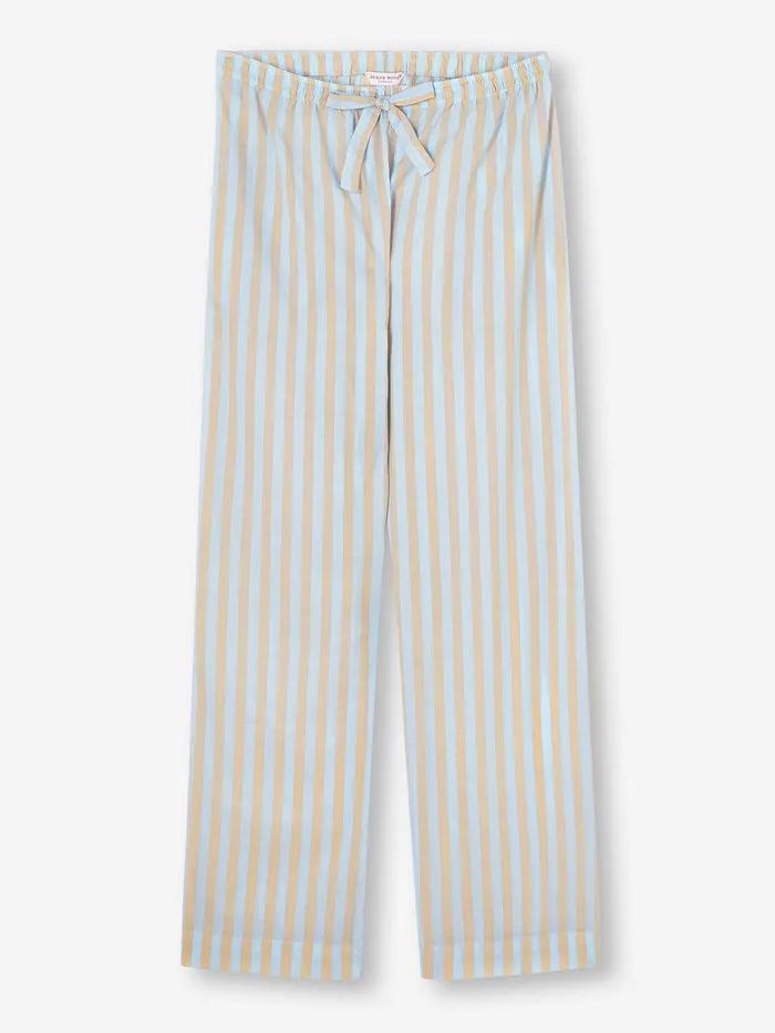 Derek Rose Lounge Pants Amalfi 20 Cotton Batiste Blue Women Lounge Pants