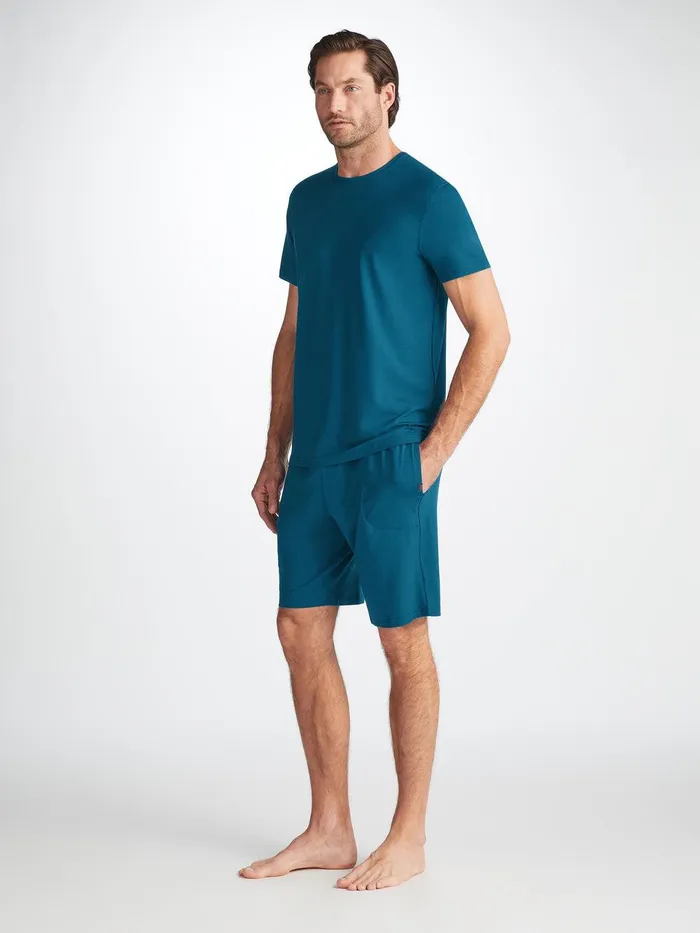 Derek Rose Lounge Shorts Basel Micro Modal Stretch Poseidon Blue Men Lounge Shorts Derek Rose Lounge Shorts Basel Micro Modal Stretch Poseidon Blue Men Lounge Shorts