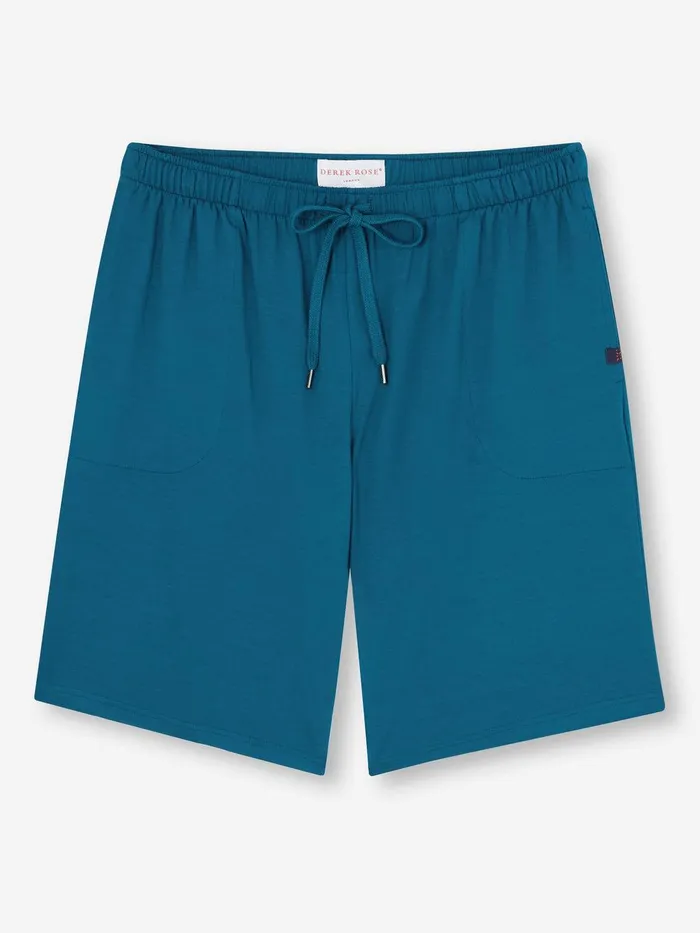 Derek Rose Lounge Shorts Basel Micro Modal Stretch Poseidon Blue Men Lounge Shorts
