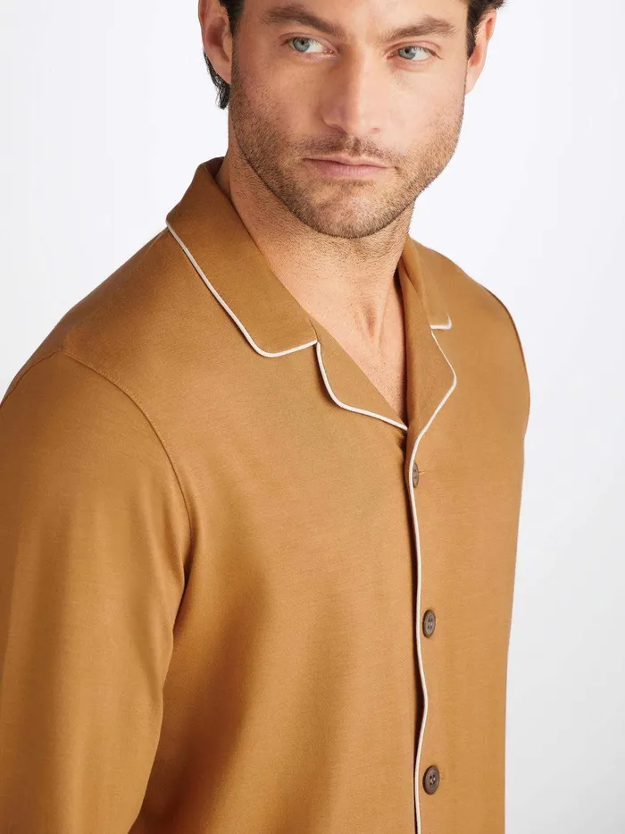 Derek Rose Pajamas Basel Micro Modal Stretch Gold Men Jersey Pajamas