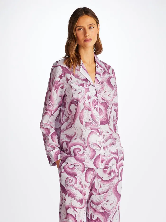 Derek Rose Pajamas Ledbury 75 Cotton Batiste White Women Cotton Pajamas
