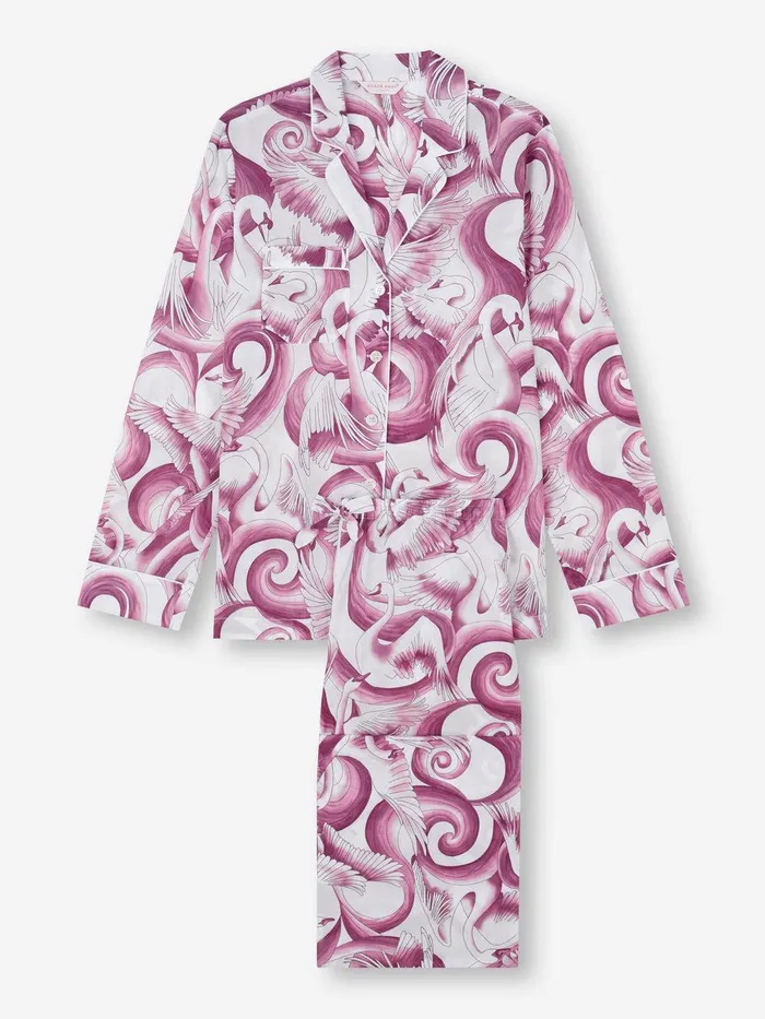 Derek Rose Pajamas Ledbury 75 Cotton Batiste White Women Cotton Pajamas