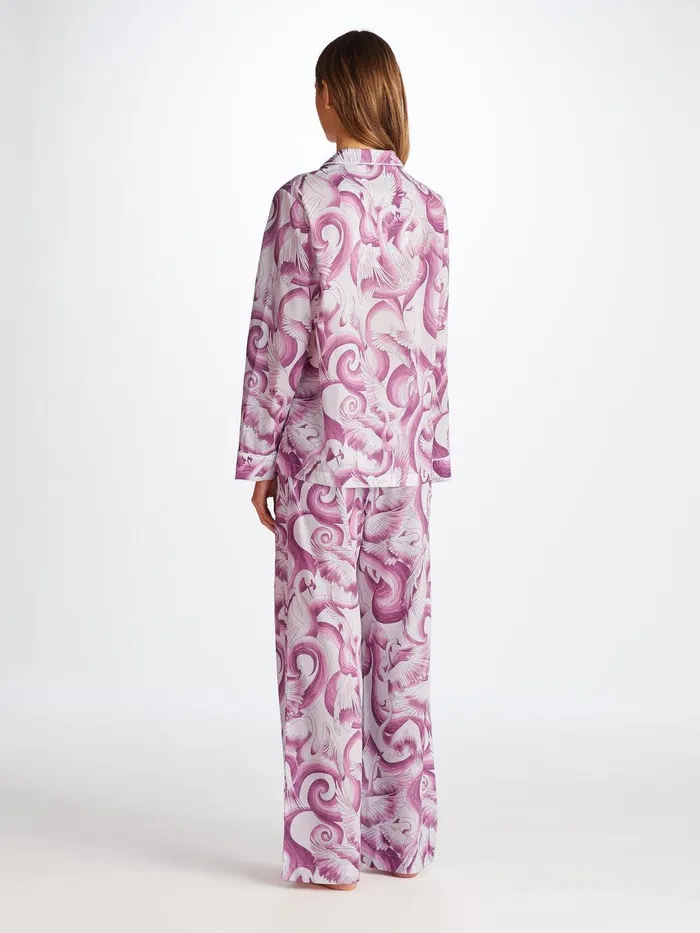 Derek Rose Pajamas Ledbury 75 Cotton Batiste White Women Cotton Pajamas