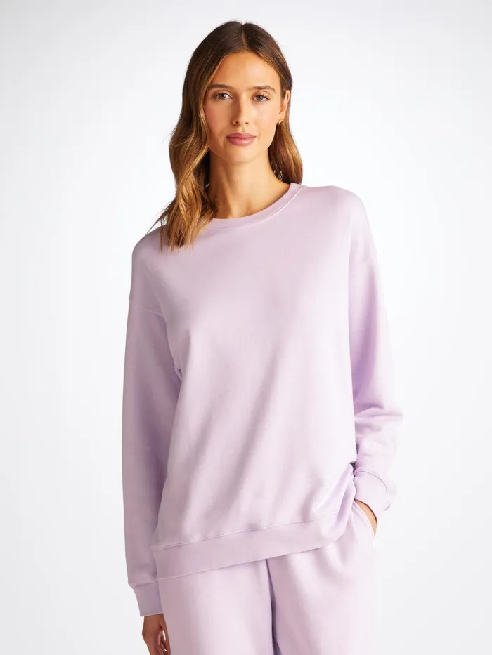 Derek Rose Sweatshirt Quinn Cotton Modal Lilac Women Sweatshirts