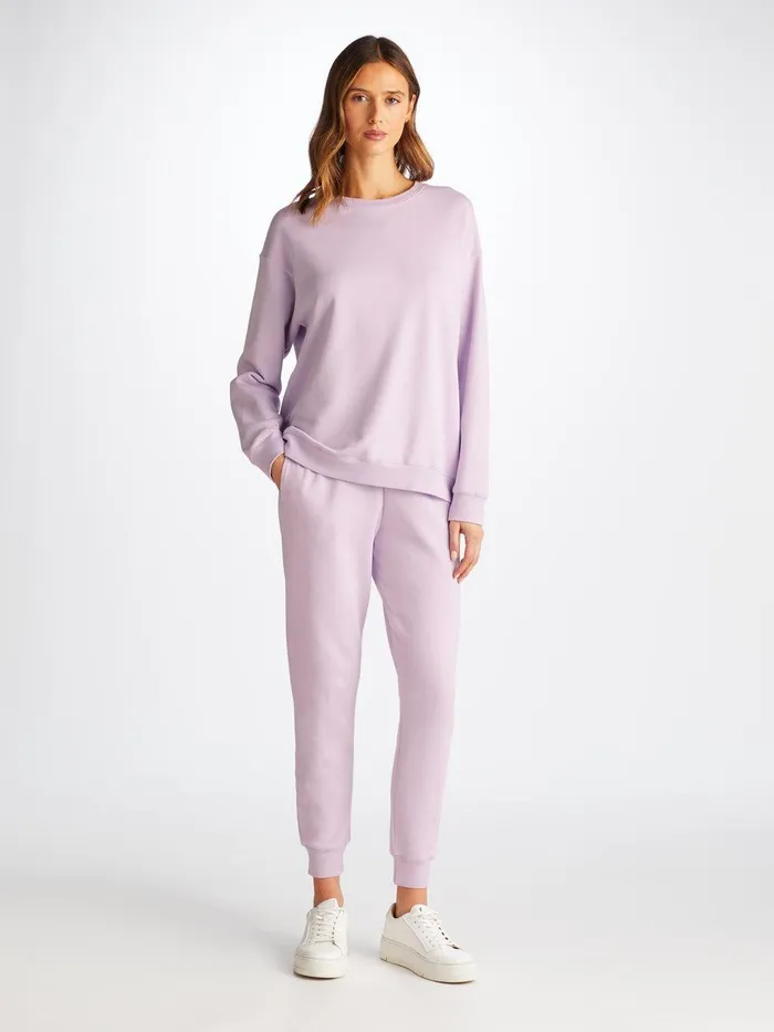 Derek Rose Sweatshirt Quinn Cotton Modal Lilac Women Sweatshirts