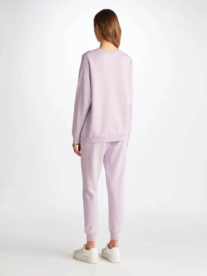 Derek Rose Sweatshirt Quinn Cotton Modal Lilac Women Sweatshirts