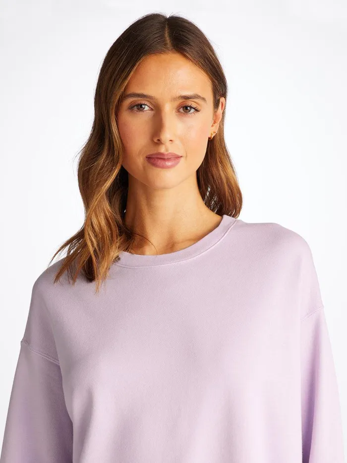 Derek Rose Sweatshirt Quinn Cotton Modal Lilac Women Sweatshirts