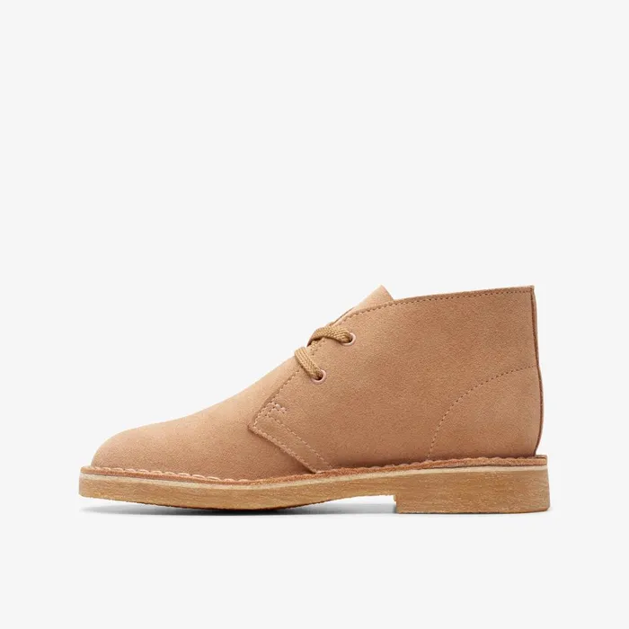 Desert Boot Older Warm Beige Suede Kids Clarks Originals