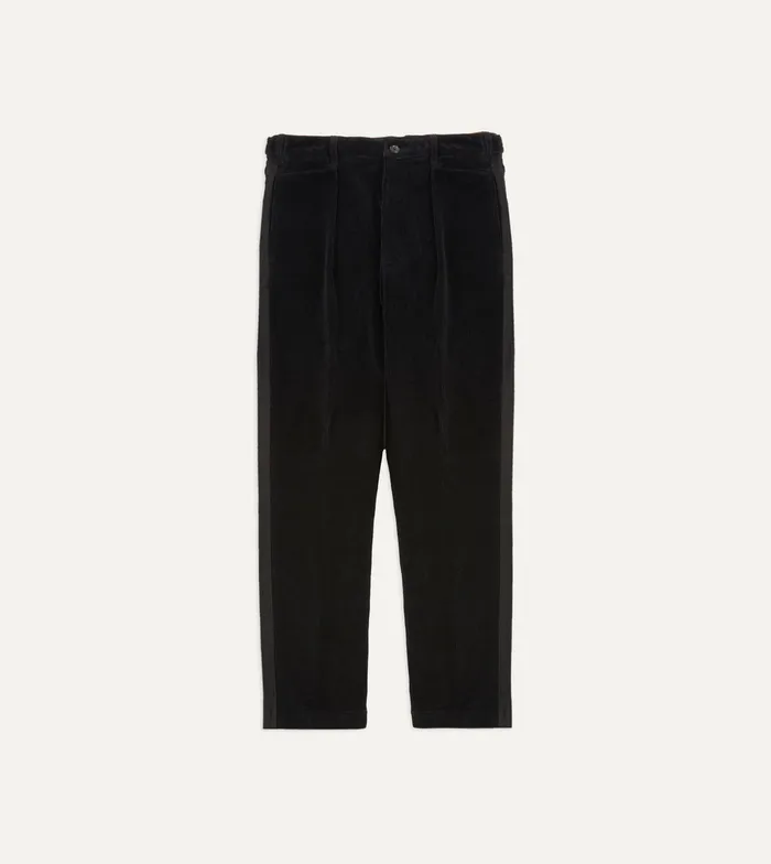 Drake039s Black Corduroy Games Dinner Trousers Men Trousers