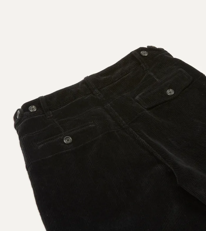 Drake039s Black Corduroy Games Dinner Trousers Men Trousers