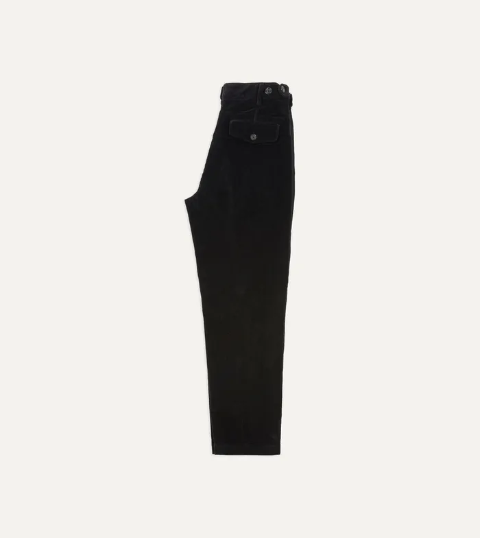 Drake039s Black Corduroy Games Dinner Trousers Men Trousers