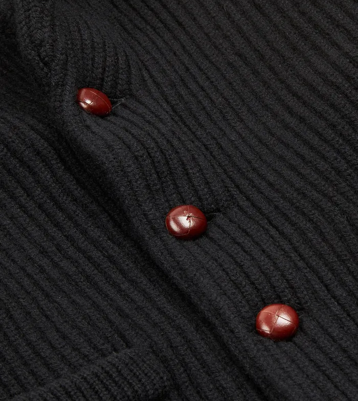 Drake039s Black Lambswool Shawl Collar Cardigan Men Knitwear