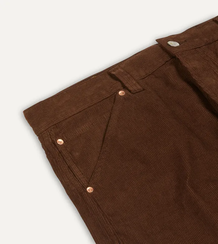 Drake039s Brown Japanese Selvedge Needlecord FivePocket Trousers Men Trousers