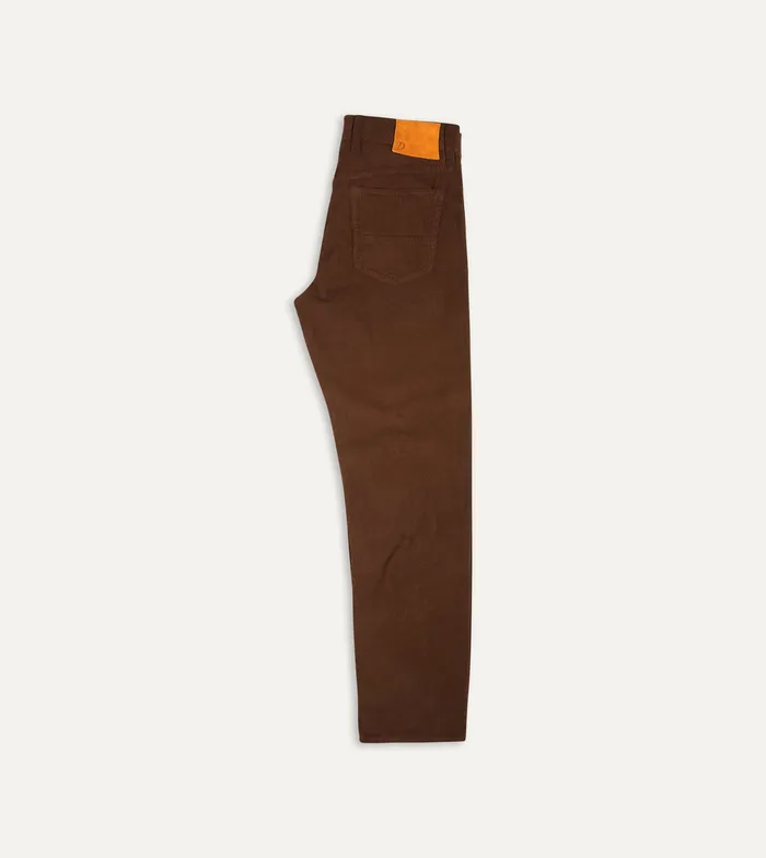 Drake039s Brown Japanese Selvedge Needlecord FivePocket Trousers Men Trousers