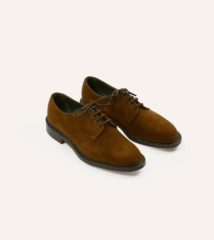 Drake039s Brown Suede August Goodyear Welted Derby Shoe Men Suede Footwear