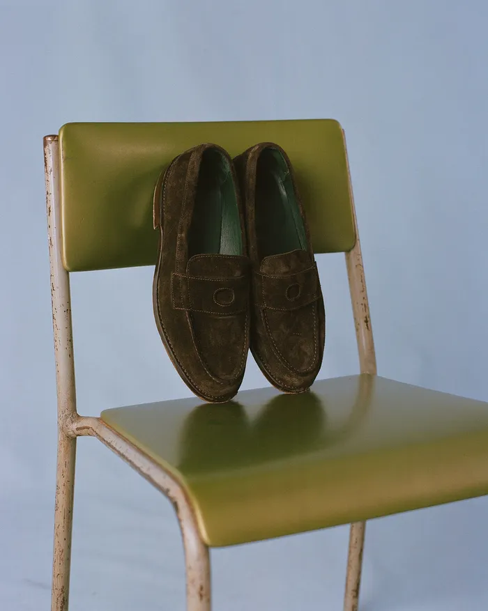 Drake039s Brown Suede Charles Goodyear Welted Penny Loafer Men Loafers