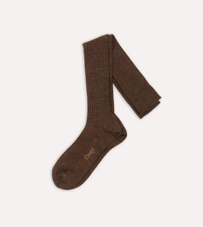 Drake039s Brown Wool OverTheCalf Socks Men Boxer Shorts and Socks