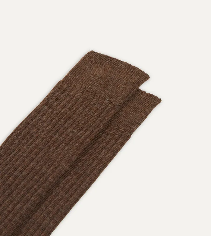 Drake039s Brown Wool OverTheCalf Socks Men Boxer Shorts and Socks
