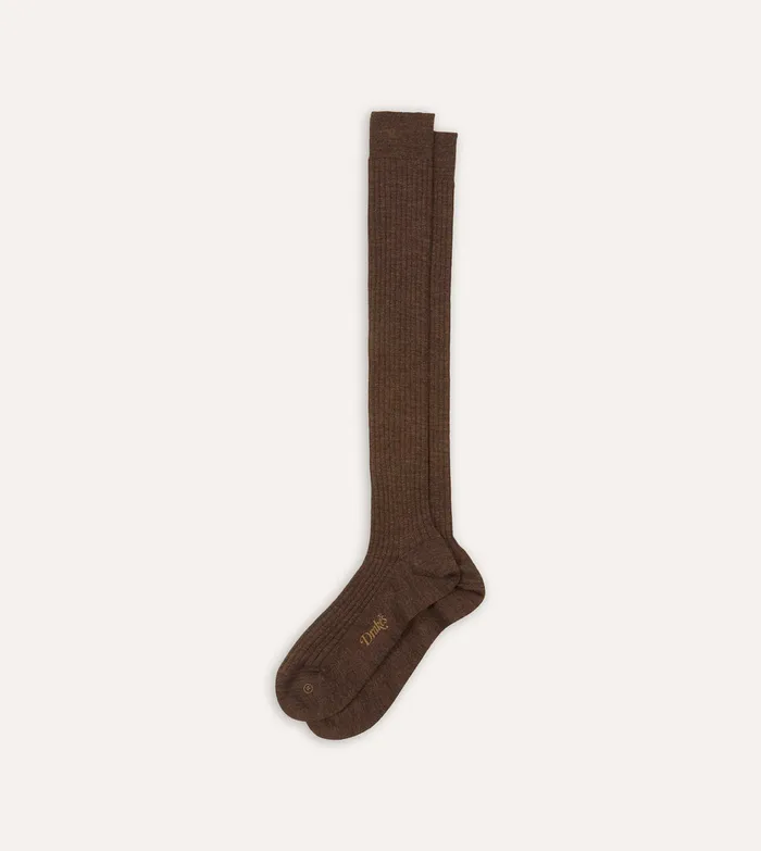 Drake039s Brown Wool OverTheCalf Socks Men Boxer Shorts and Socks