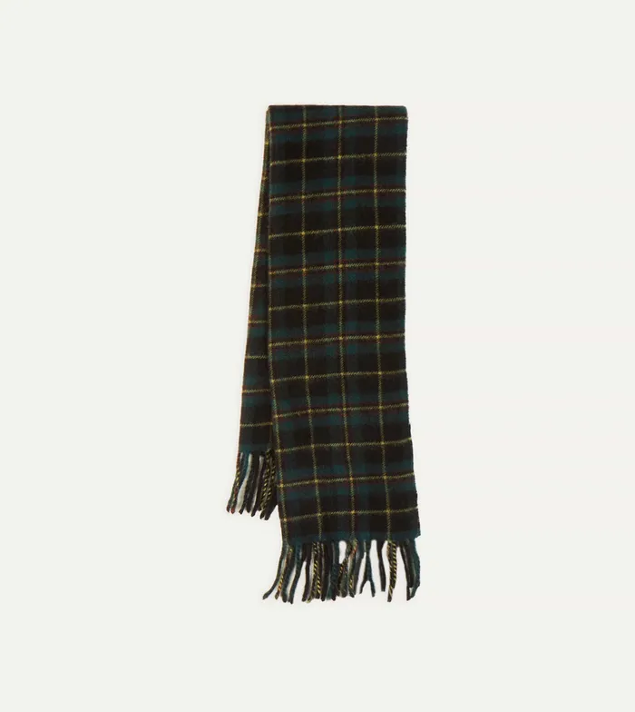 Drake039s Campbell Tartan Lambswool Washed Check Scarf Men Scarves