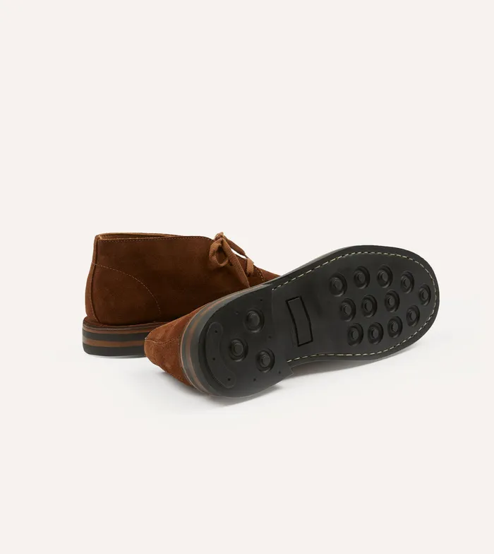 Drake039s Crosby MocToe Chukka Boot Light Brown Roughout Suede With Rubber Sole Men Chukkas