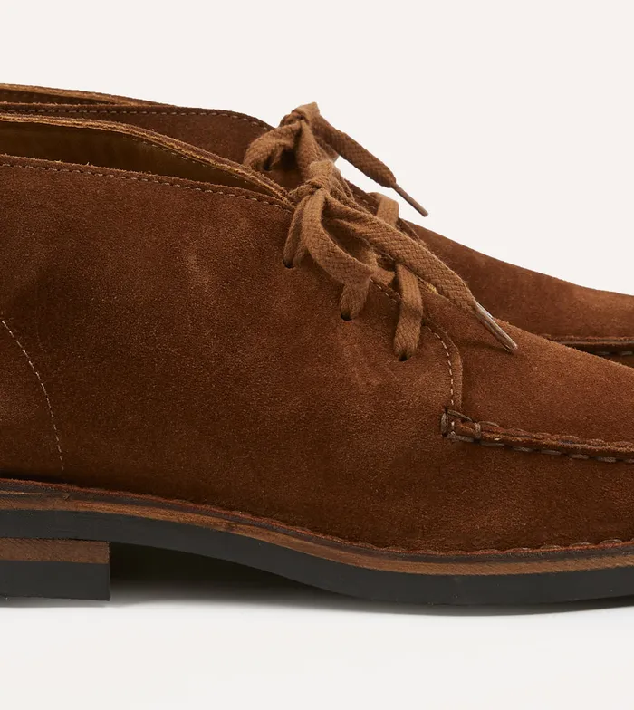 Drake039s Crosby MocToe Chukka Boot Light Brown Roughout Suede With Rubber Sole Men Chukkas
