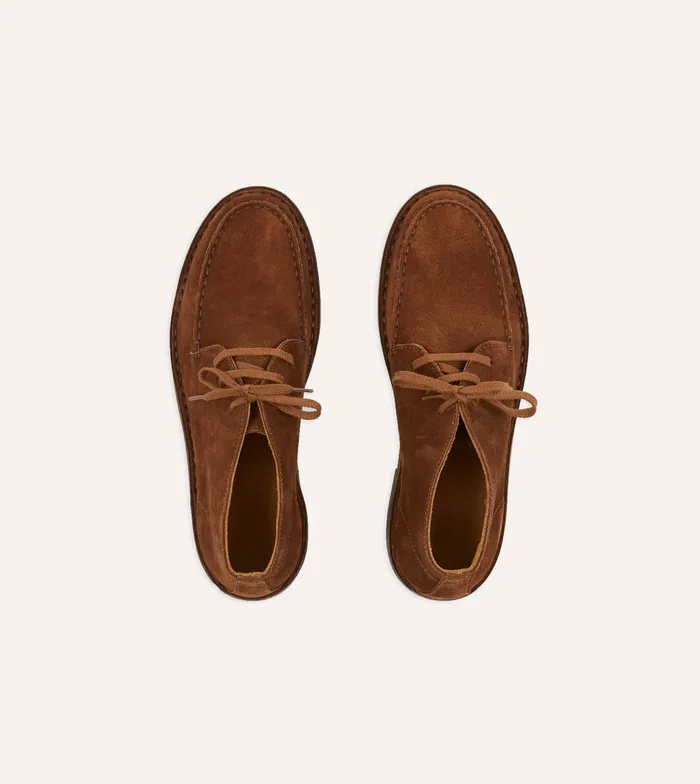 Drake039s Crosby MocToe Chukka Boot Light Brown Roughout Suede With Rubber Sole Men Chukkas