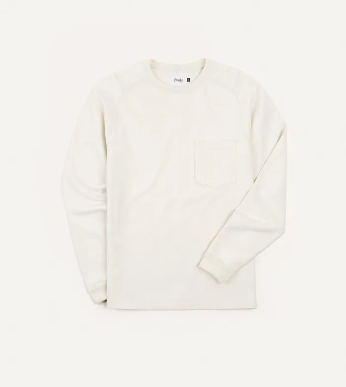 Drake039s Ecru Cotton LongSleeve Hiking Sweatshirt Men TShirts