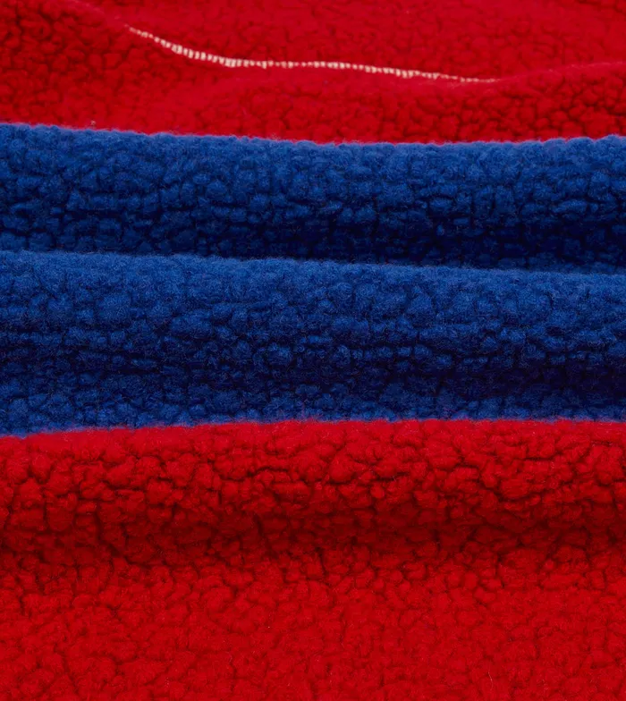 Drake039s Ecru Red And Blue Boucle Wool Zip Fleece Jacket Men Fleeces