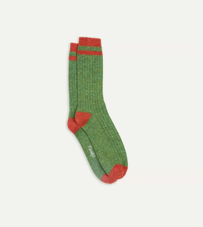 Drake039s Green Striped Donegal Wool Socks Men Boxer Shorts and Socks