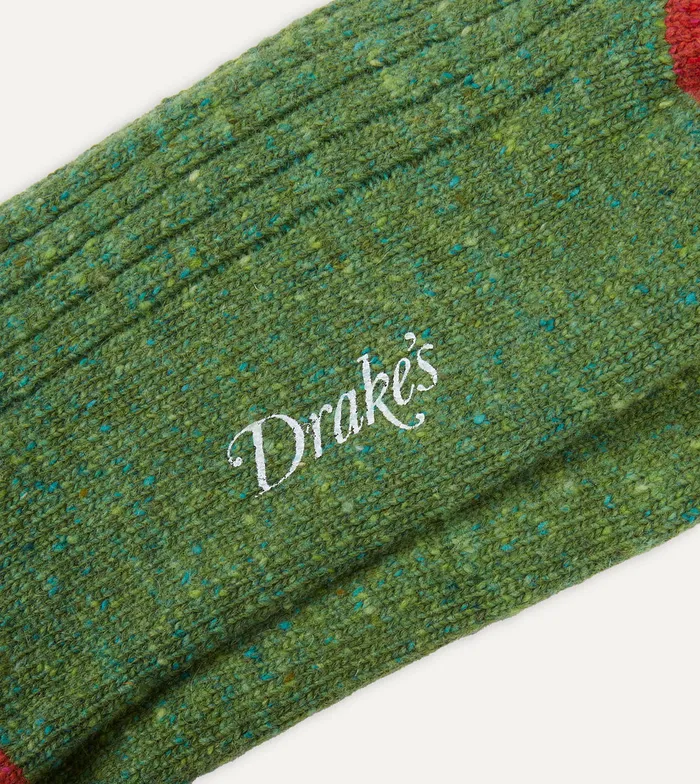 Drake039s Green Striped Donegal Wool Socks Men Boxer Shorts and Socks