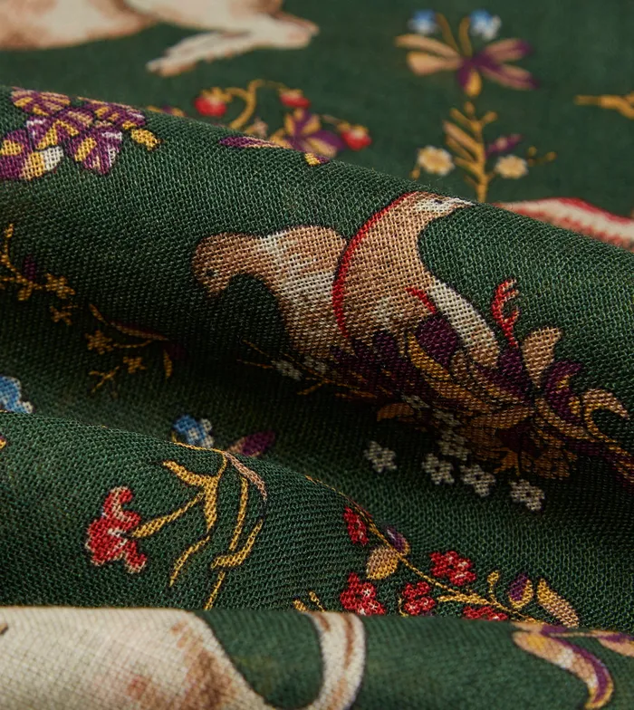 Drake039s Green Unicorn Print WoolSilk Scarf Men Scarves