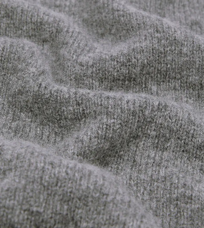 Drake039s Grey Brushed Shetland Mock Neck Jumper Men Knitwear