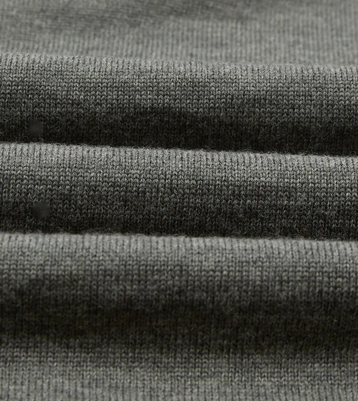 Drake039s Grey Merino Wool Knitted Rugby Shirt Men Knitwear