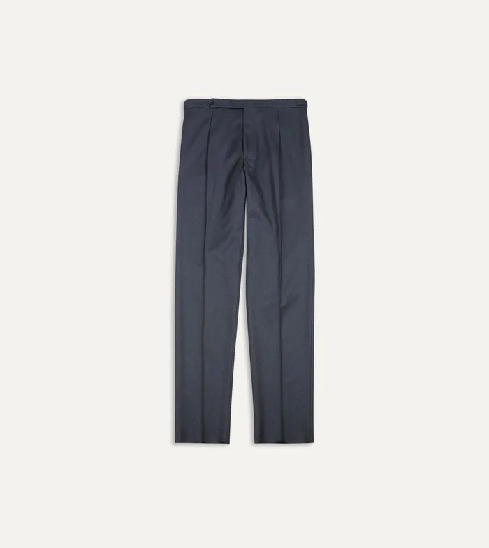 Drake039s Grey Worsted Wool Single Pleat Trouser Men Trousers