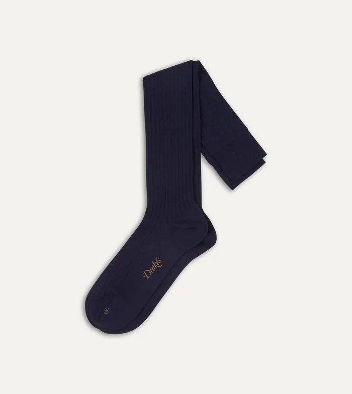 Drake039s Light Navy Wool OverTheCalf Socks Men Boxer Shorts and Socks
