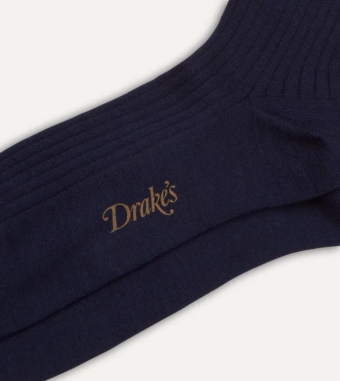 Drake039s Light Navy Wool OverTheCalf Socks Men Boxer Shorts and Socks
