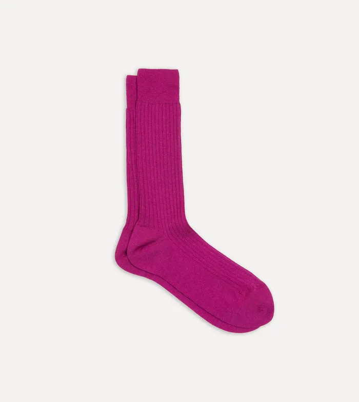 Drake039s Magenta Wool MidCalf Socks Men Boxer Shorts and Socks