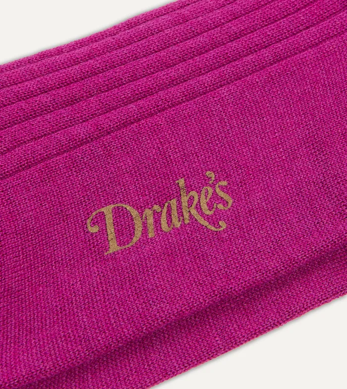 Drake039s Magenta Wool MidCalf Socks Men Boxer Shorts and Socks
