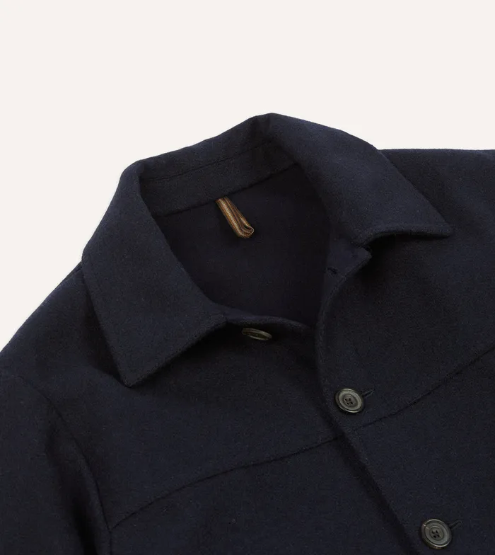 Drake039s Navy Melton Wool Donkey Chore Jacket Men Chore Jackets