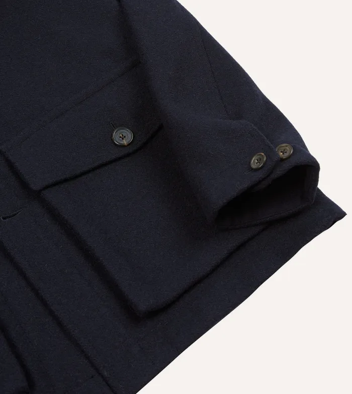 Drake039s Navy Melton Wool Donkey Chore Jacket Men Chore Jackets