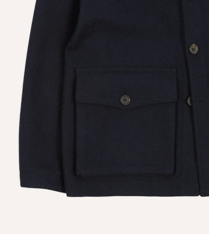 Drake039s Navy Melton Wool Donkey Chore Jacket Men Chore Jackets