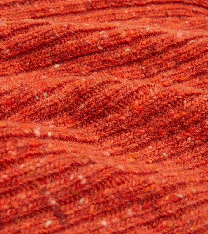 Drake039s Orange Ribbed Merino Donegal Knit Cap Men Hats