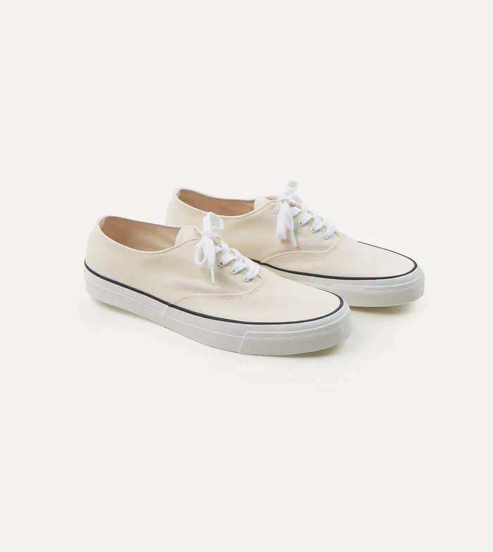 Drake039s Wakouwa By Anatomica Ecru Cotton Canvas Oxford Trainers Men Trainers