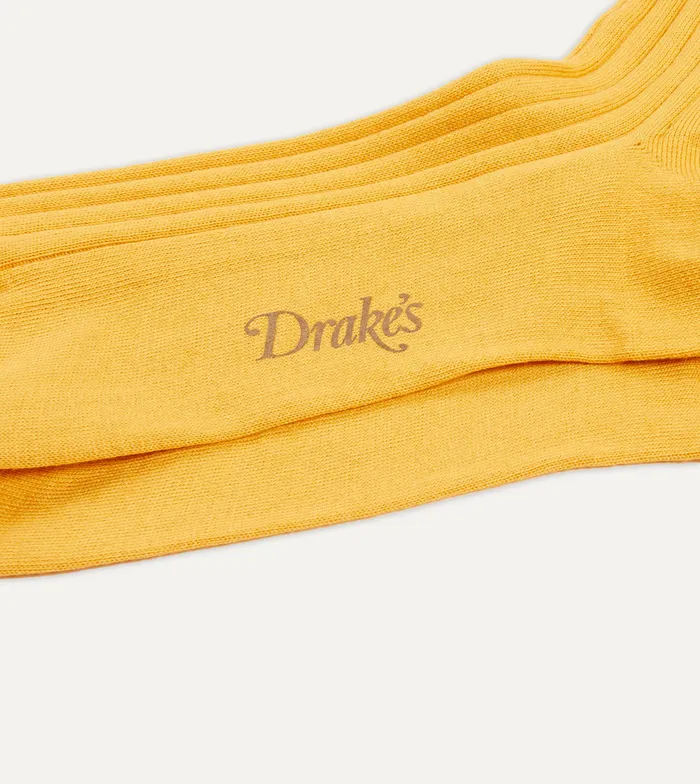 Drake039s Yellow Cotton OverTheCalf Socks Men Boxer Shorts and Socks