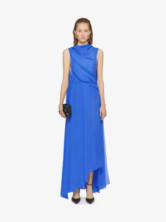 Draped Dress In Satin With Lavallire Iris Purple Women Givenchy Dresses