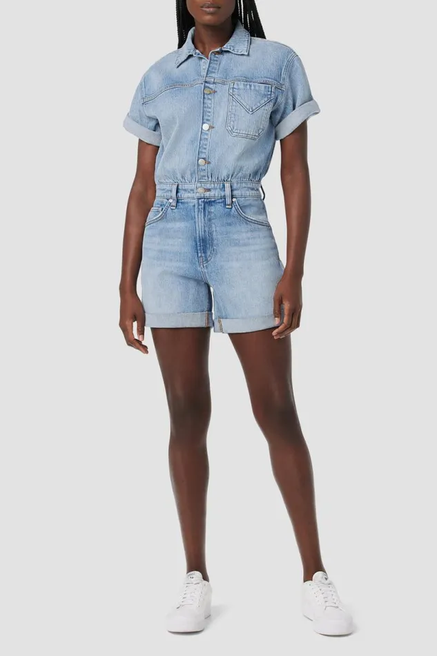 Dresses and Jumpsuits Women Hudson Jeans Short Sleeve Romper Ocean Waters