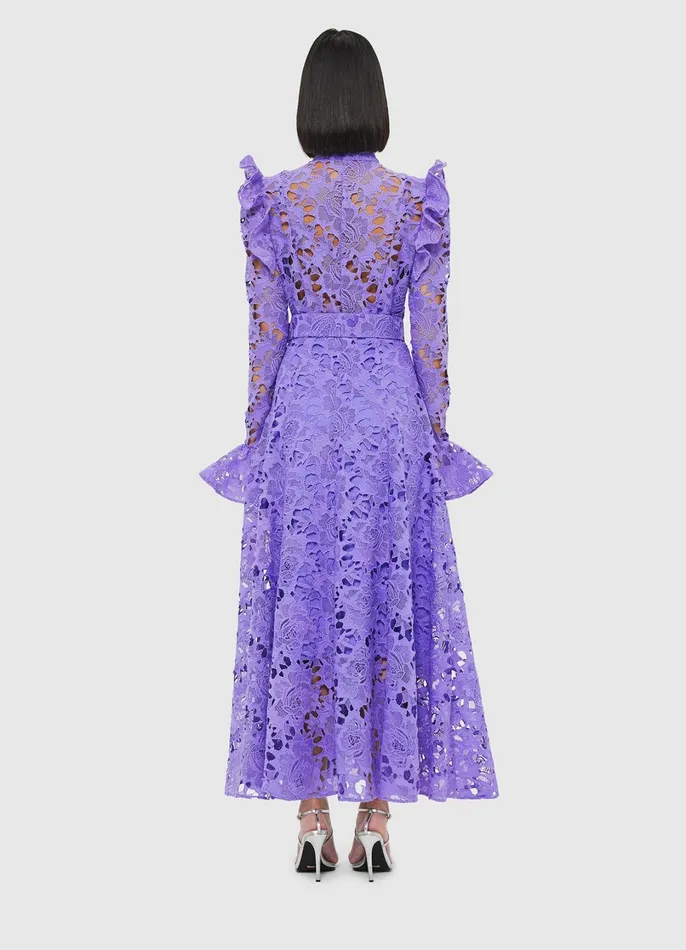 Dresses and Jumpsuits Women LEO LIN Aliyah Lace Butterfly Sleeve Midi Dress 8211 Lavender