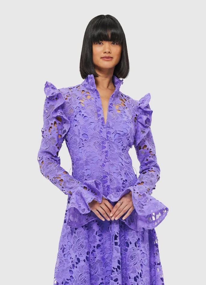 Dresses and Jumpsuits Women LEO LIN Aliyah Lace Butterfly Sleeve Midi Dress 8211 Lavender